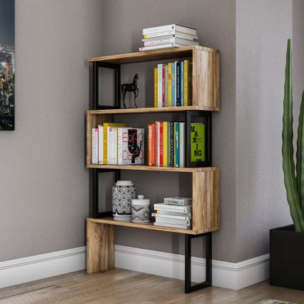 Polica za knjige CEYLAN 128x80 cm braon/crna