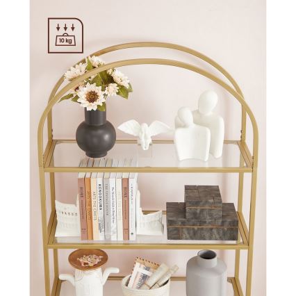 Polica za knjige GLASY, zlatna