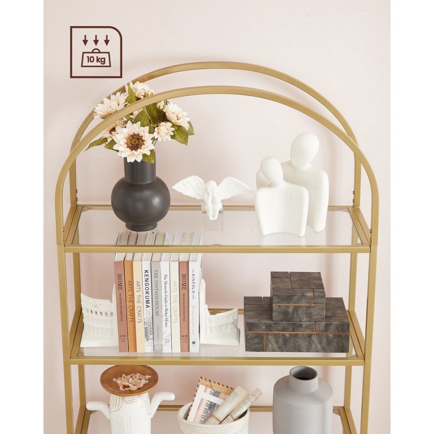 Polica za knjige GLASY, zlatna