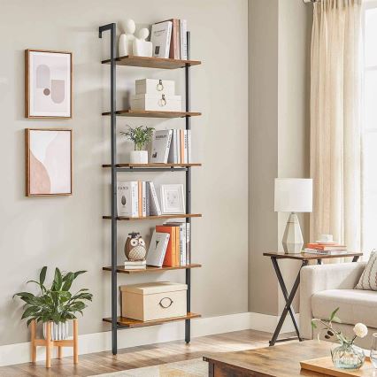 Polica za knjige NAVARO braon/crna