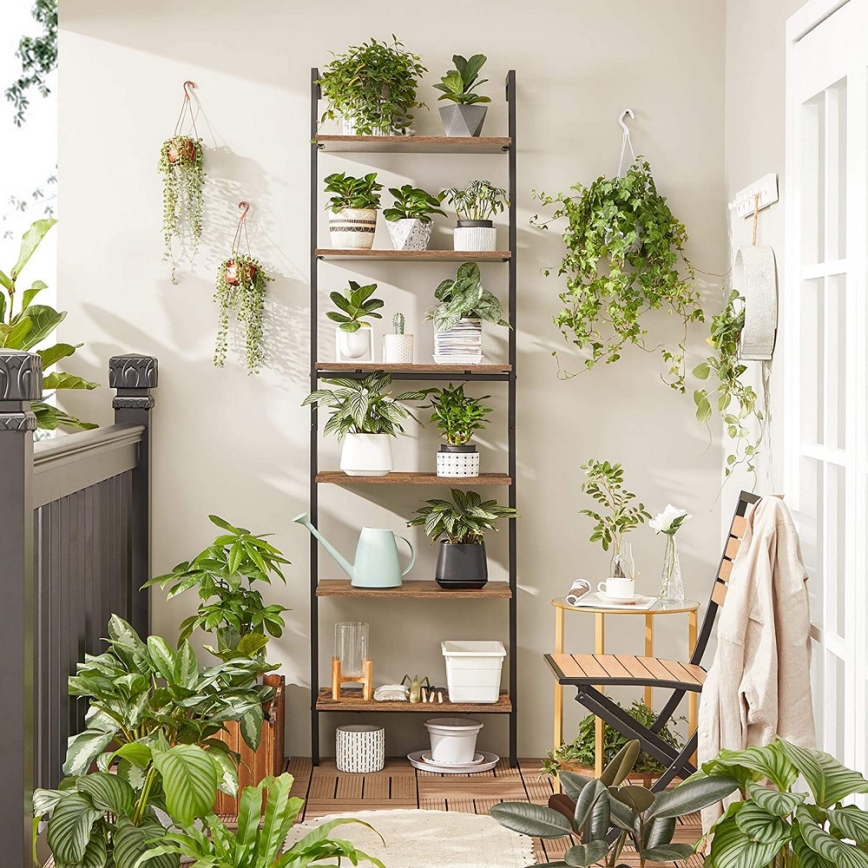 Polica za knjige NAVARO braon/crna