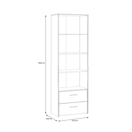 Polica za knjige URO hrast artisan/bela