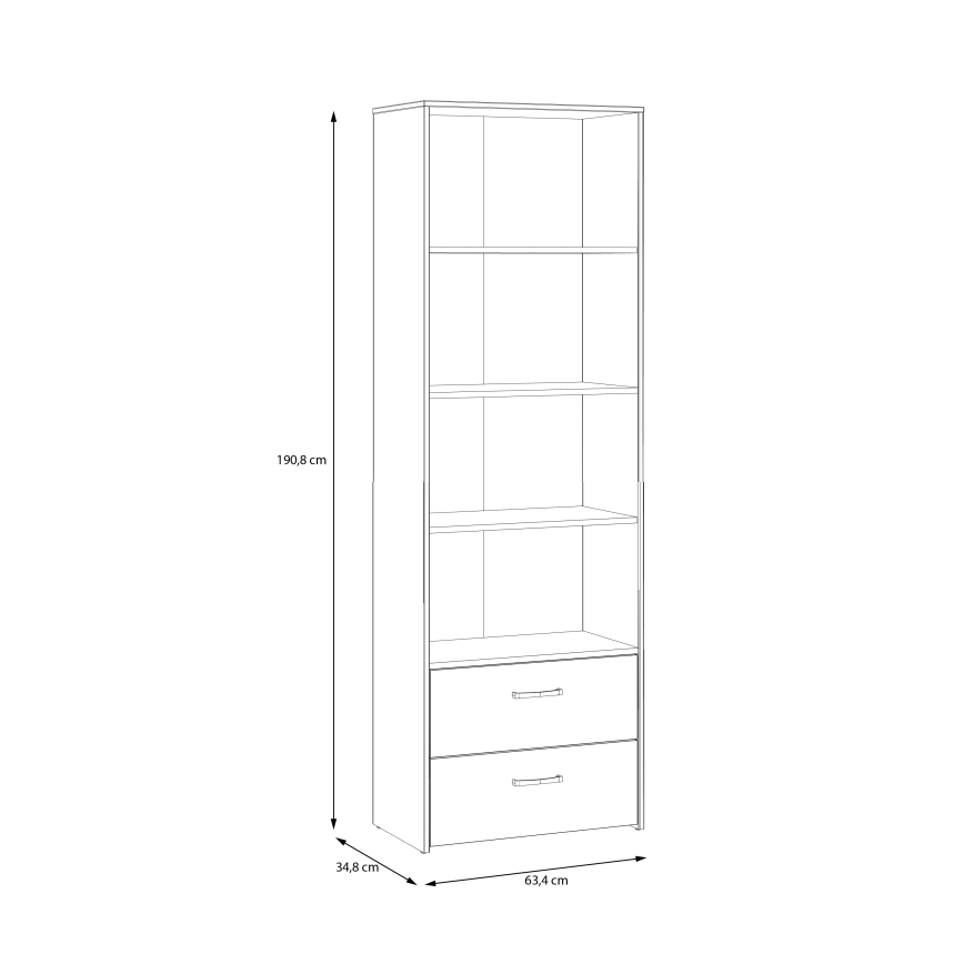 Polica za knjige URO hrast artisan/bela