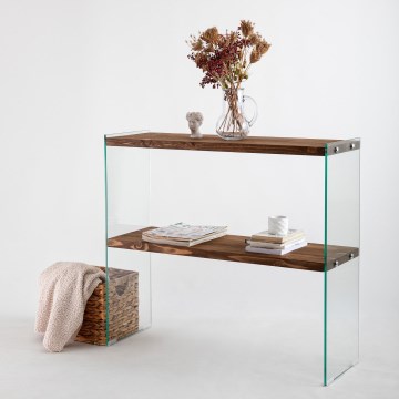 Polična jedinica VENEDIK 80x90 cm borovina/prozirno