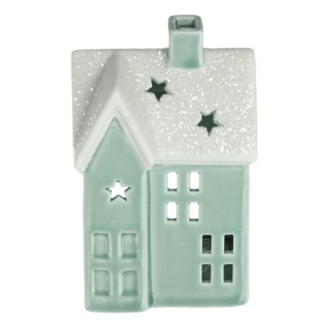 Porcelanska kućica za sveću 11,1 cm mint