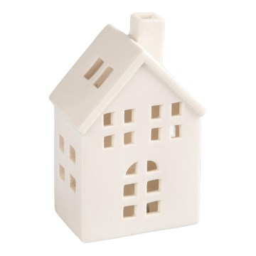 Porcelanska kućica za sveću 14,5 cm bela