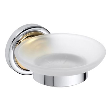 Posuda za sapun 11x6,5 cm srebrna/zlatna