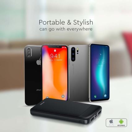 Power bank s Power Delivery (PD), 10000 mAh/22,5 W/5 V, crna