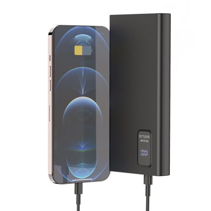 Power bank sa LED displejem Power Delivery 10000 mAh 3,7 V crna