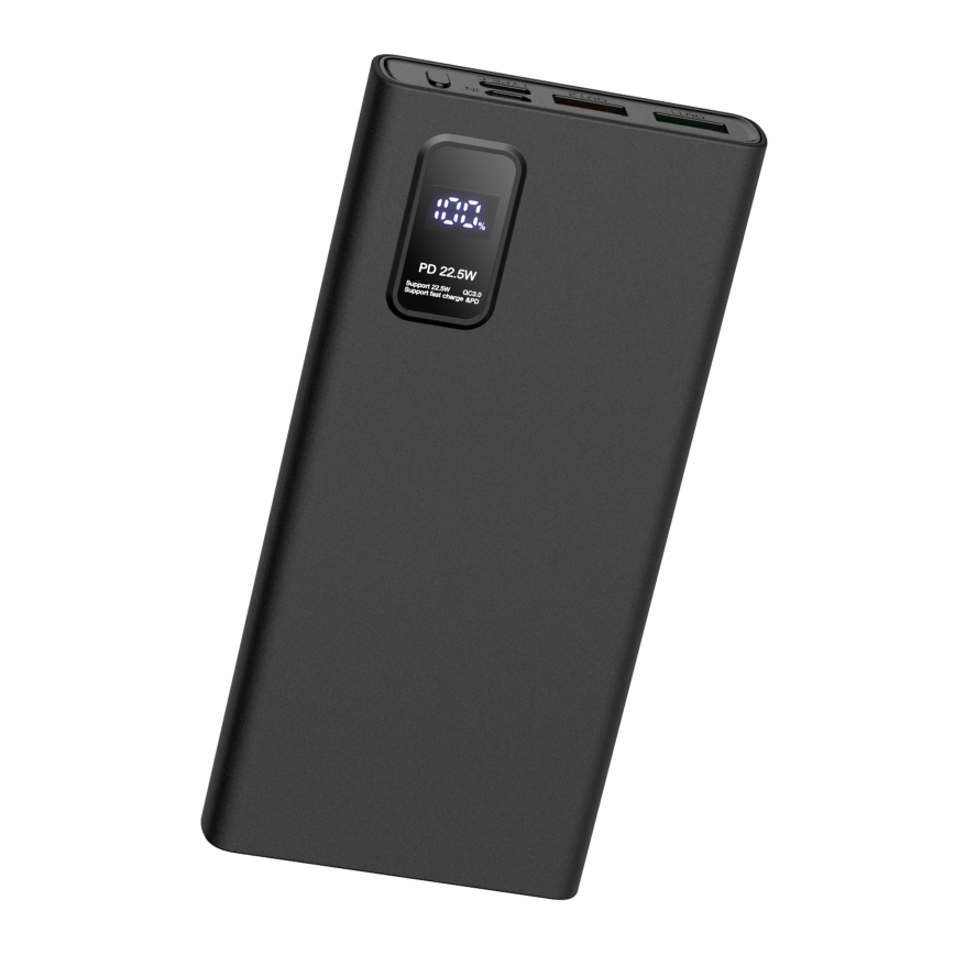 Power bank sa LED displejem Power Delivery 10000 mAh 3,7 V crna