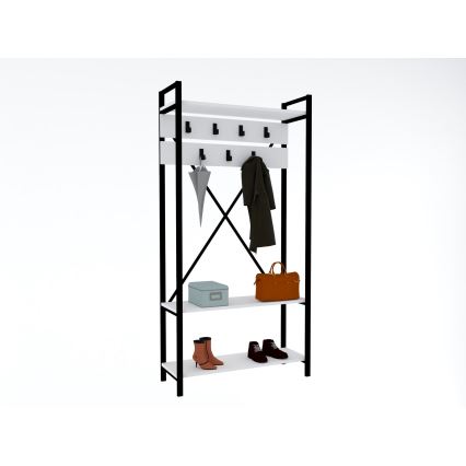 Predsobni zid ALFA 180x90 cm beli/crni