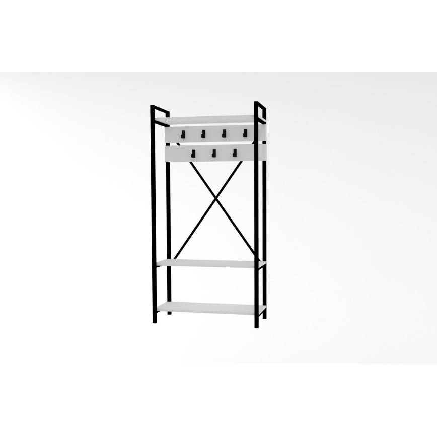 Predsobni zid ALFA 180x90 cm beli/crni