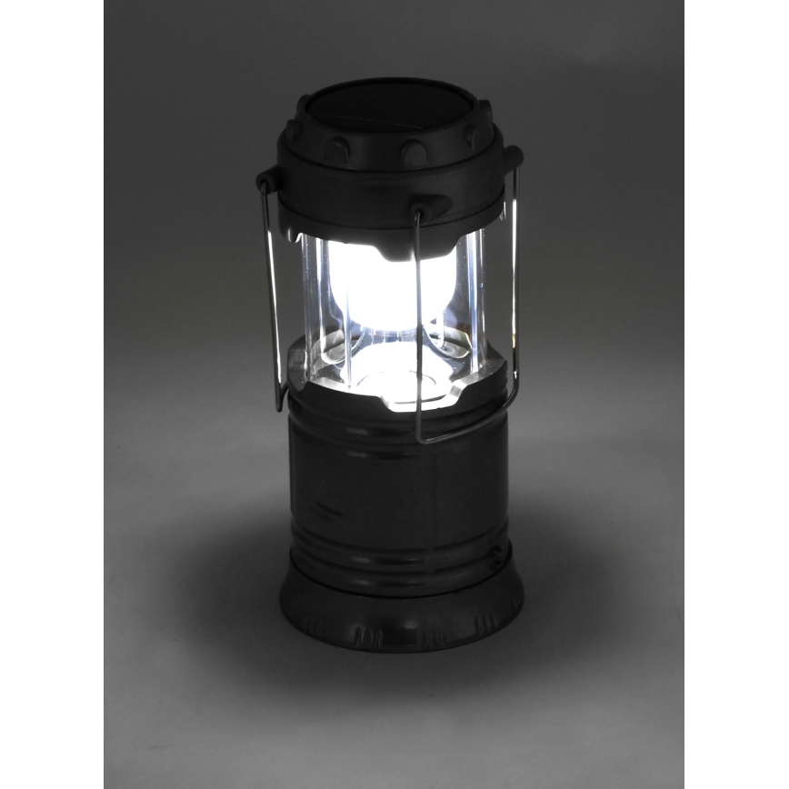 Prenosiva solarna LED lampa LED/1200mAh crna