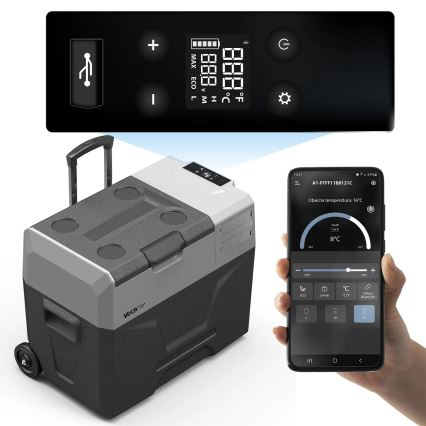 Prenosni auto-frižider sa LCD ekranom, zapremina 40 l, 230V/12V/24V, crne boje