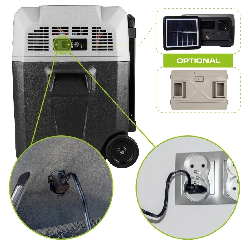 Prenosni auto-frižider sa LCD ekranom, zapremina 40 l, 230V/12V/24V, crne boje