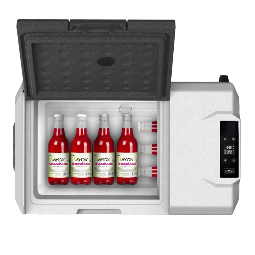 Prenosni auto-frižider sa LCD ekranom, zapremina 40 l, 230V/12V/24V, crne boje