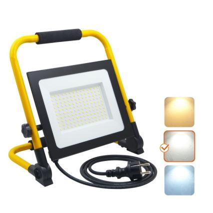 Prenosni LED reflektor TIGRA LED/100W/4000K IP54 crna/žuta