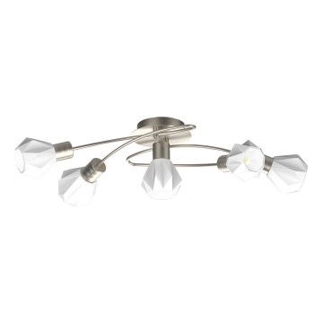 Prezent 27512 - Plafonski luster METIS 5xE14/40W/230V mat hrom