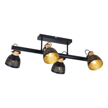 Prezent 27524 - Plafonski luster MESCALA 4xE14/40W/230V crna/kaučukovo drvo