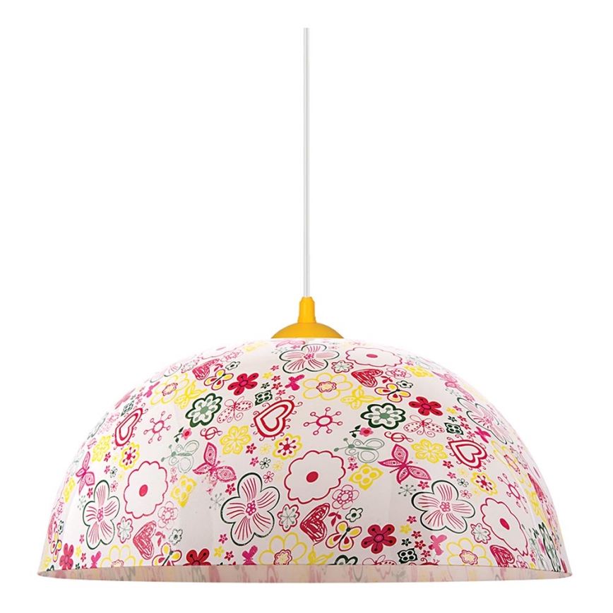 Prezent 74201 - Dečiji luster na sajli FLOWERS 1xE27/60W/230V