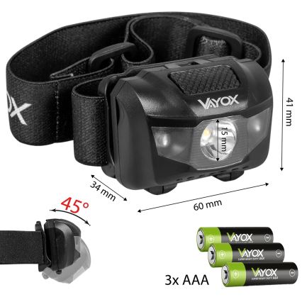 Prigušiva LED čelovka 3xLED/3xAAA IPX4 100 lm