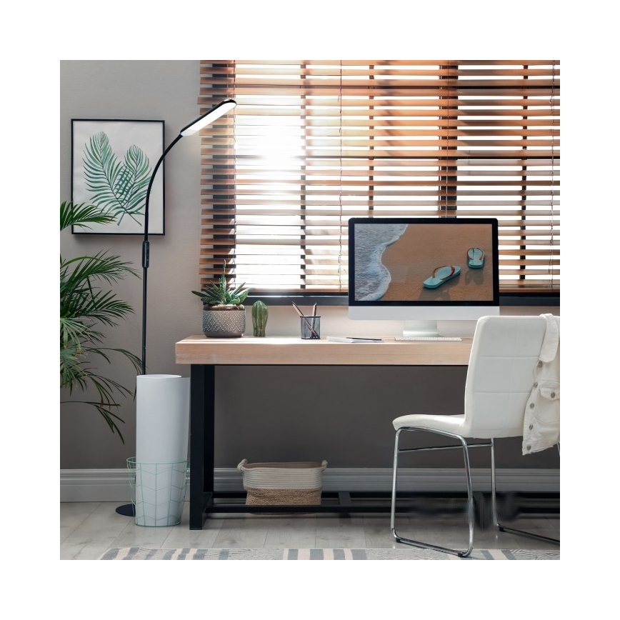 LED prigušiva stojeća lampa TEILO LED/10W/230V 3000/4000/6500K crna + daljinski upravljač