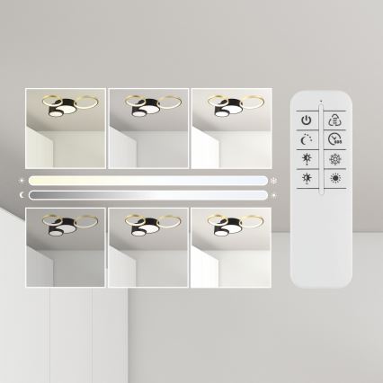 Prigušiva plafonska svetiljka ALIZEE LED/30W/230V 3000-6500K crna/zlatna