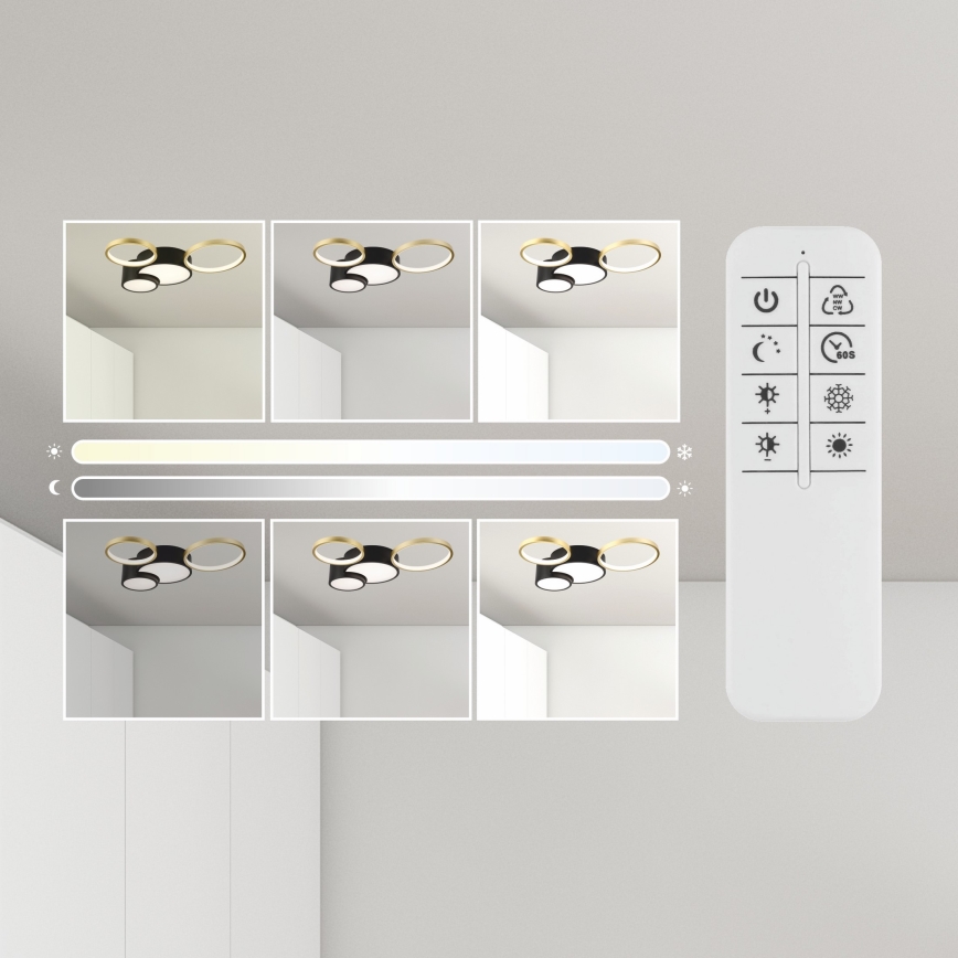 Prigušiva plafonska svetiljka ALIZEE LED/30W/230V 3000-6500K crna/zlatna