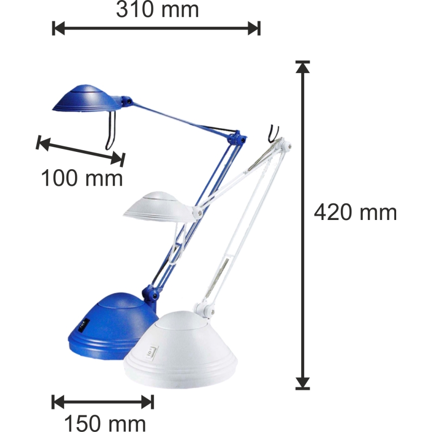 Prigušiva stolna lampa ELA 1xGY6,35/50W/230V/12V plava