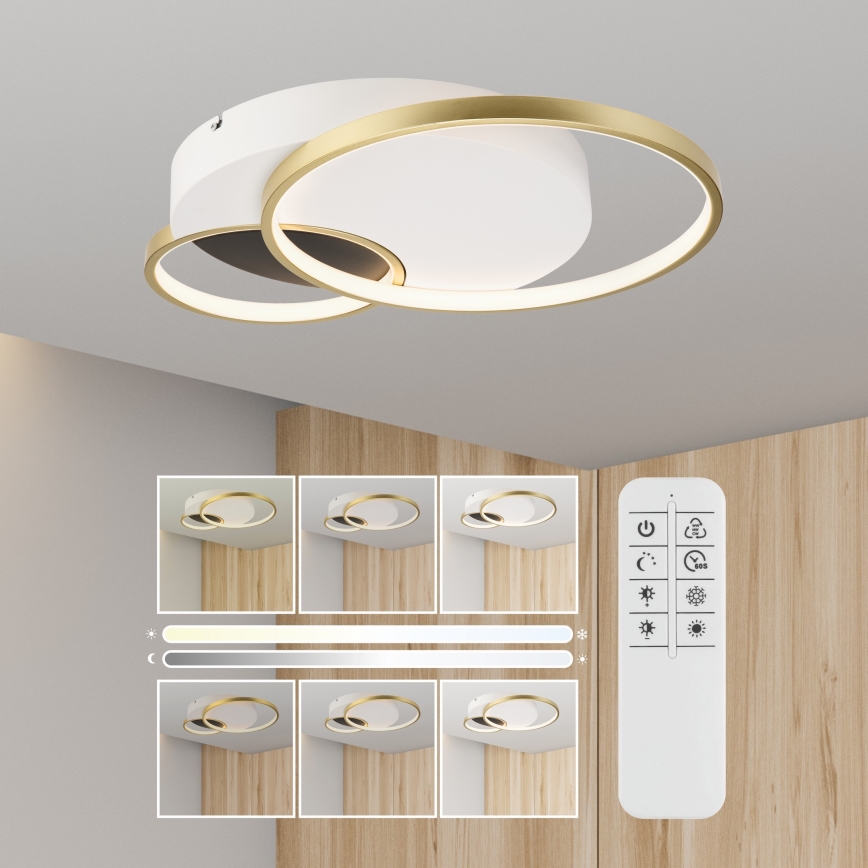 Prigušiva stropna lampa BENITO LED/31W/230V 3000-6500K bela/zlatna