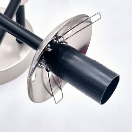 Prislonjen luster MALENA 6xE14/5W/230V mat hrom/dimljeno