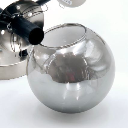 Prislonjen luster MALENA 6xE14/5W/230V mat hrom/dimljeno