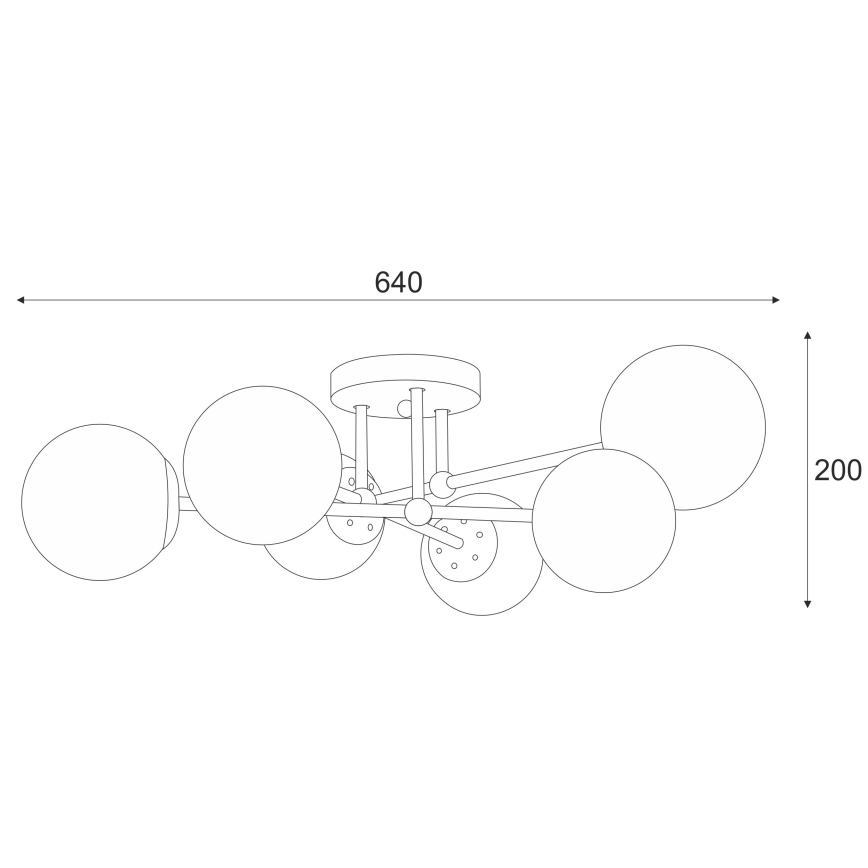 Prislonjen luster MALENA 6xE14/5W/230V mat hrom/dimljeno