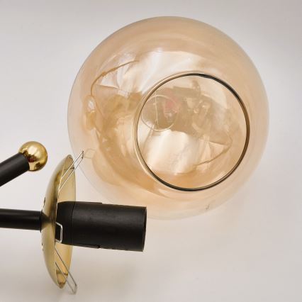 Prislonjen luster MALENA 6xE14/5W/230V zlatna/crna/dimljeno bež