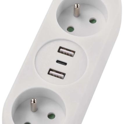 Produžni kabl 2x utičnica + 2x USB-A + USB-C, 1,4 m