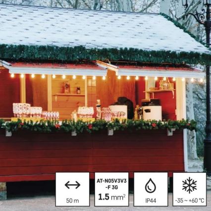 Produžni kabl na bubnju: 50 m silikonski, 4 utičnice, IP44