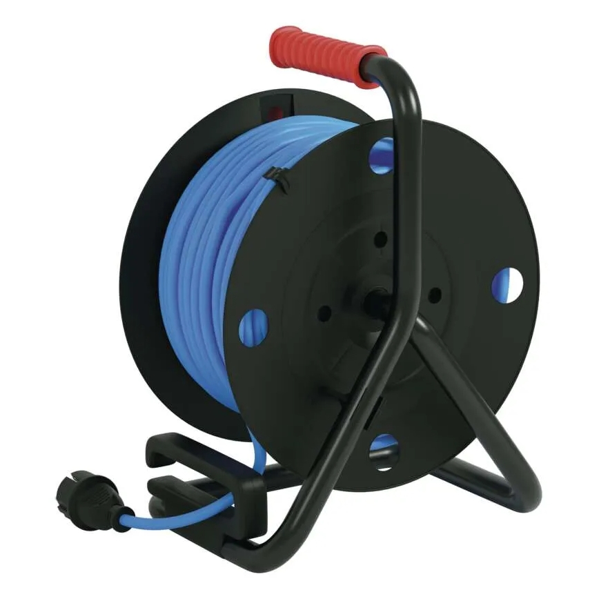 Produžni kabl na bubnju: 50 m silikonski, 4 utičnice, IP44