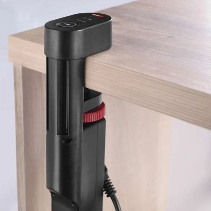 Produžni kabl sa stezaljkom za sto, 3 utičnice + 3x USB, 1,5m, crni