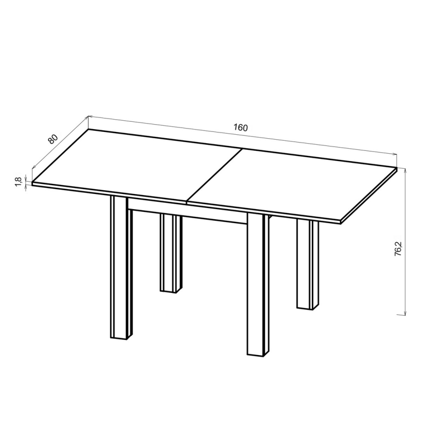 Produžni trpezarijski sto ZARO hrast artisan/crna