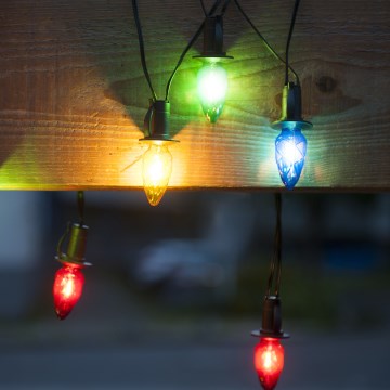 Proširiva LED spoljašnja girlanda CONE FILAMENT 20xE10 14m višebojna/topla bela IP44, Proizvedeno u EU