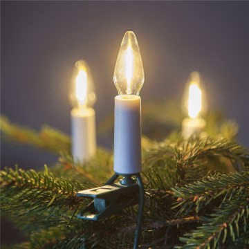 Proširivi LED spoljašnji božićni lanac FELICIA FILAMENT 20xE10 14m prozirno/toplo belo IP44, Proizvedeno u Češkoj