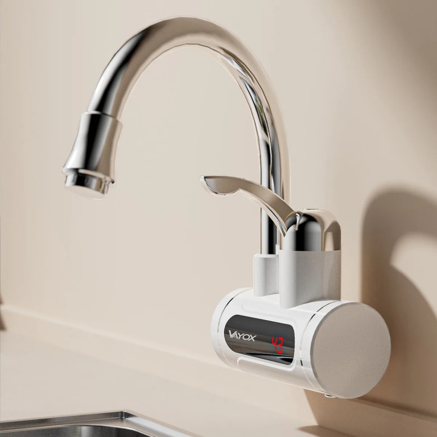 Protočni grejač vode sa LED displejem 3000W/230V IPX4, bela