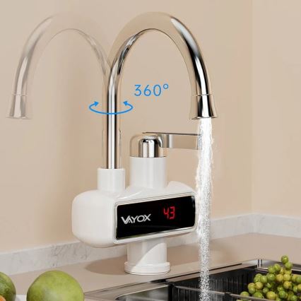 Protočni grejač vode sa LED displejom 3000W/230V IPX4, bela