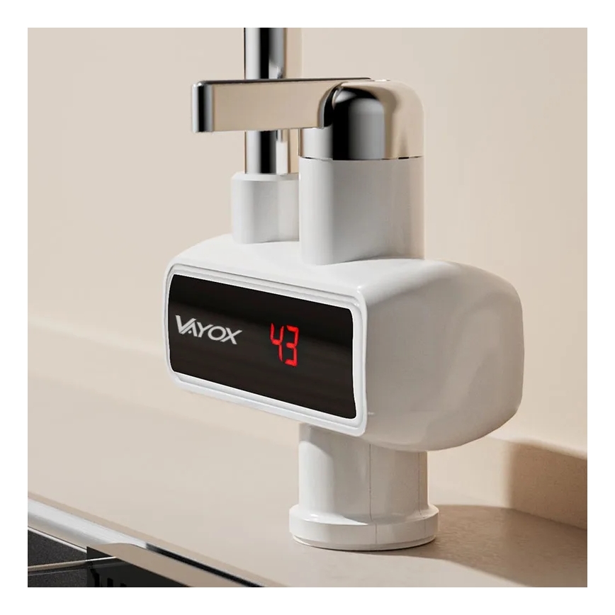 Protočni grejač vode sa LED displejom 3000W/230V IPX4, bela