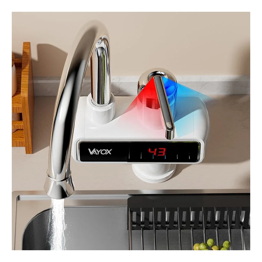 Protočni grejač vode sa LED displejom 3000W/230V IPX4, bela