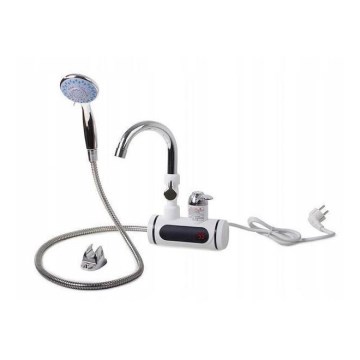 Protočni grejač vode sa tušem i LCD displejem 3000W/230V IPX4 bela