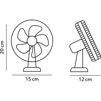 Punjivi stolni ventilator sa stezaljkom VIENTO 6W/5V 2000 mAh crna