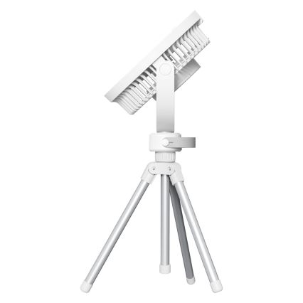 Punjivi stoni ventilator sa LED osvetljenjem 8W/3,7V 2400 mAh beo