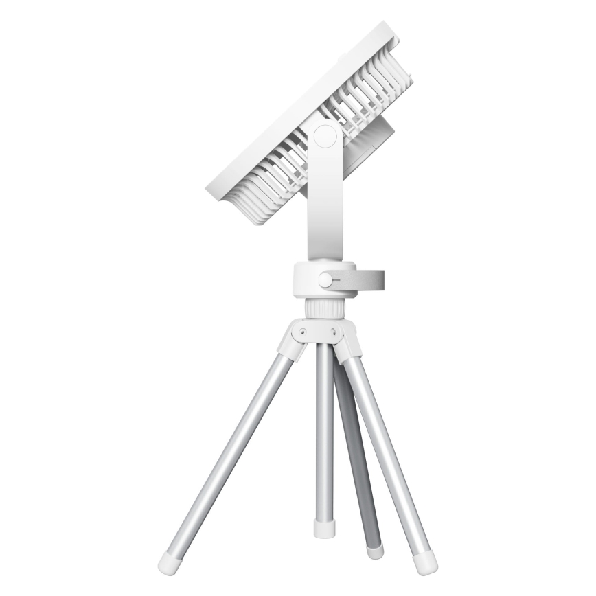 Punjivi stoni ventilator sa LED osvetljenjem 8W/3,7V 2400 mAh beo