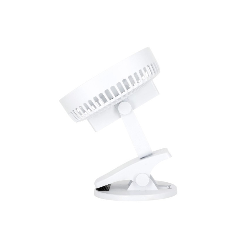 Punjivi stoni ventilator sa stezaljkom VIENTO 6W/5V 2000 mAh, beli
